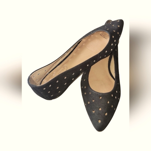 Corso Como Black Perforated Nubuck Gabrielle Women's Flats 7 1/2 M - Picture 9 of 9